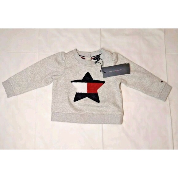 NWT Tommy Hilfiger Red White & Blue Embroidered Start Logo on Sweater 5M - Picture 2 of 7